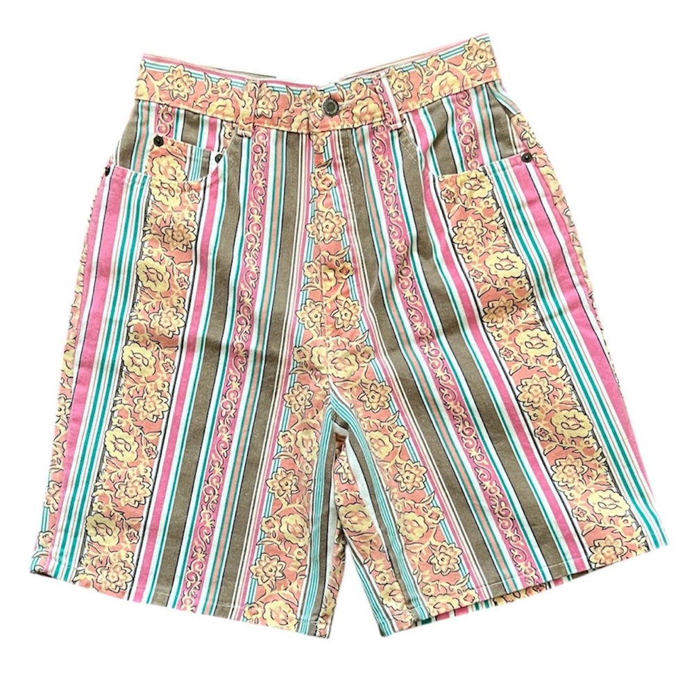 Vintage 90s Best American Clothing USA Made High Waist Floral Shorts Size 7/8